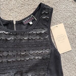 Hannah Banana Black Sleeveless Faux Leather Dress